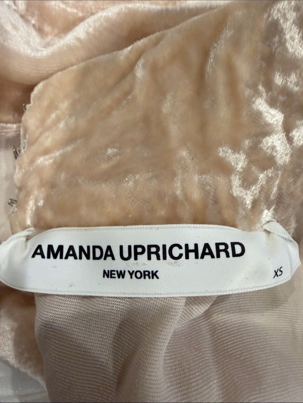AMANDA UPRICHARD Sleeveless Velvet Mock Neck Top in Blush Size XS - Picture 2 of 8